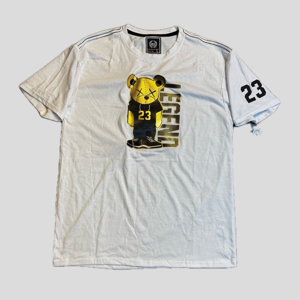 CR24 Chrome Edge White Legend 23 Bear Graphic T-Shirt